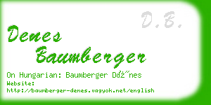 denes baumberger business card